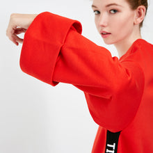 Load image into Gallery viewer, Loose Fit Side Stitch Letter Print Sweatshirt