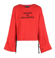 Load image into Gallery viewer, Loose Fit Side Stitch Letter Print Sweatshirt
