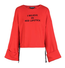 Load image into Gallery viewer, Loose Fit Side Stitch Letter Print Sweatshirt