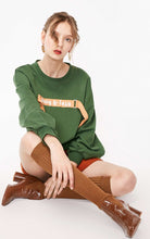 Load image into Gallery viewer, Round Neckline Decorative Ribbon Sweatshirt Hoodies