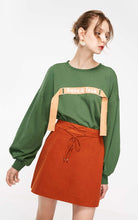 Load image into Gallery viewer, Round Neckline Decorative Ribbon Sweatshirt Hoodies
