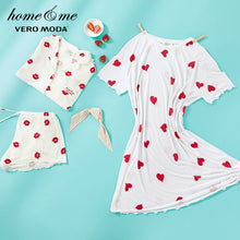 Load image into Gallery viewer, Heart-shaped Print Hair Band Loose fit T-shirt Homewear Dress