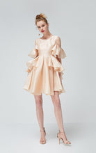Load image into Gallery viewer, 100% Mulberry Silk Ruffled Off-the-shoulder Umbrella Hem Dress