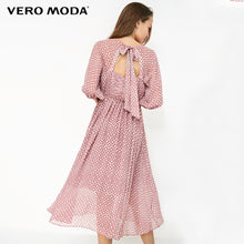 Load image into Gallery viewer, Back Lace-up Cut-outs Floral Chiffon Dress