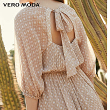 Load image into Gallery viewer, Back Lace-up Cut-outs Floral Chiffon Dress