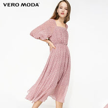 Load image into Gallery viewer, Back Lace-up Cut-outs Floral Chiffon Dress