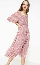 Load image into Gallery viewer, Back Lace-up Cut-outs Floral Chiffon Dress