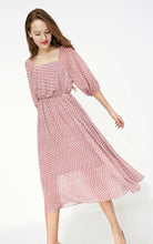 Load image into Gallery viewer, Back Lace-up Cut-outs Floral Chiffon Dress