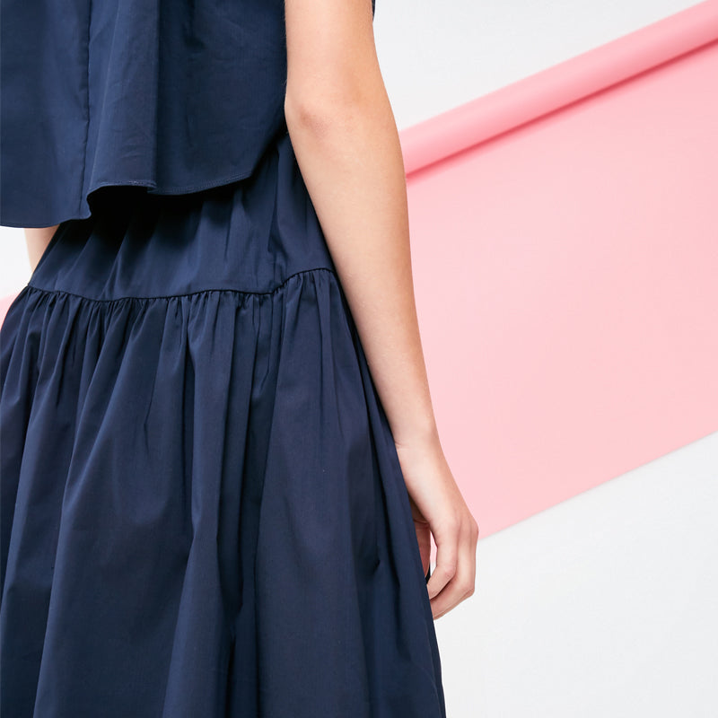 Decorative Drawstring Sleeveless A-line Pure Dress