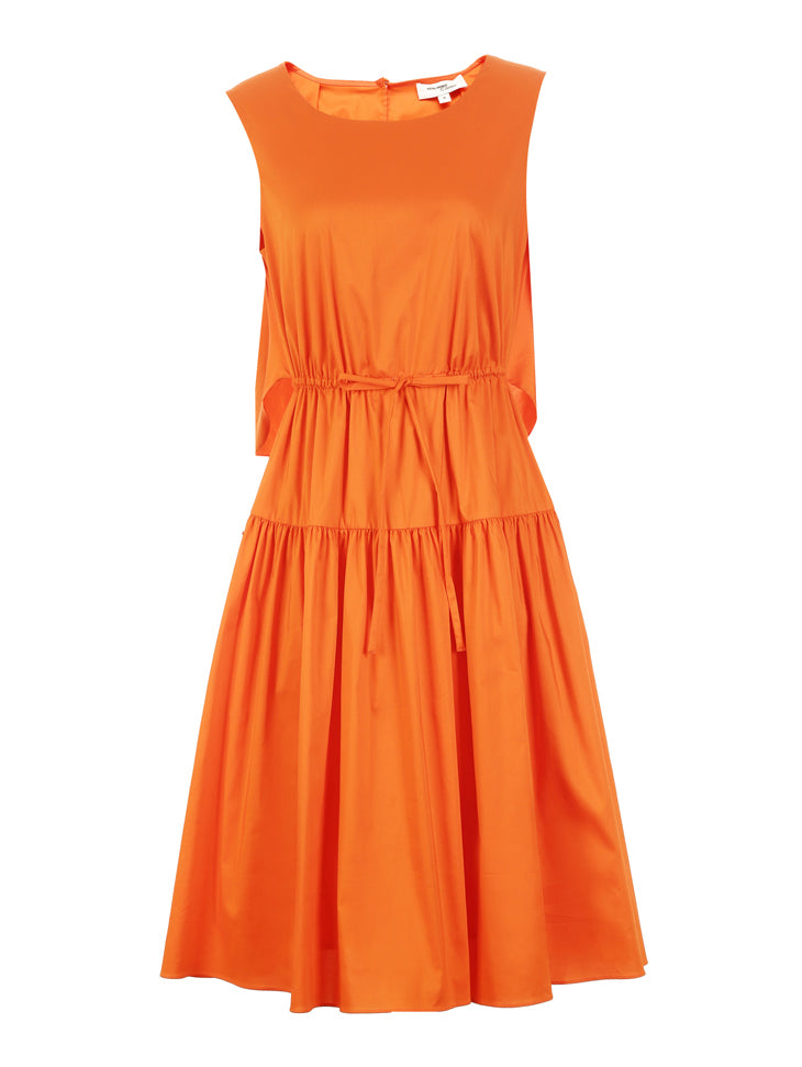 Decorative Drawstring Sleeveless A-line Pure Dress