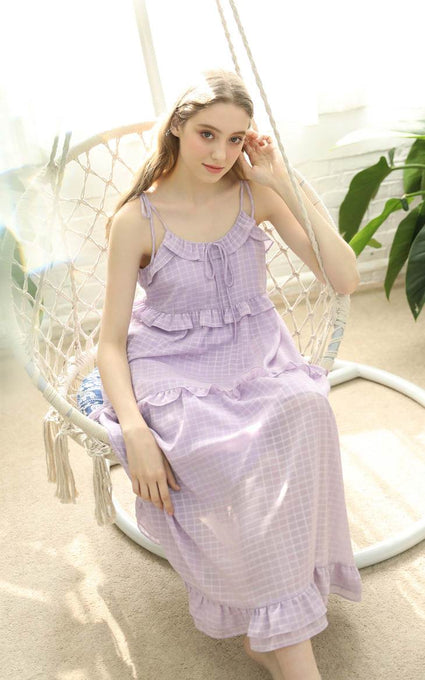 Ruffled Slip Strap Leisure Dress