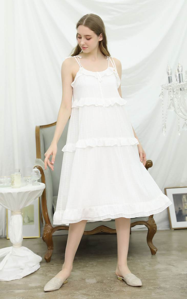 Ruffled Slip Strap Leisure Dress