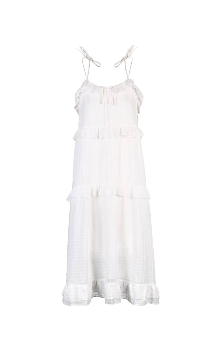 Ruffled Slip Strap Leisure Dress