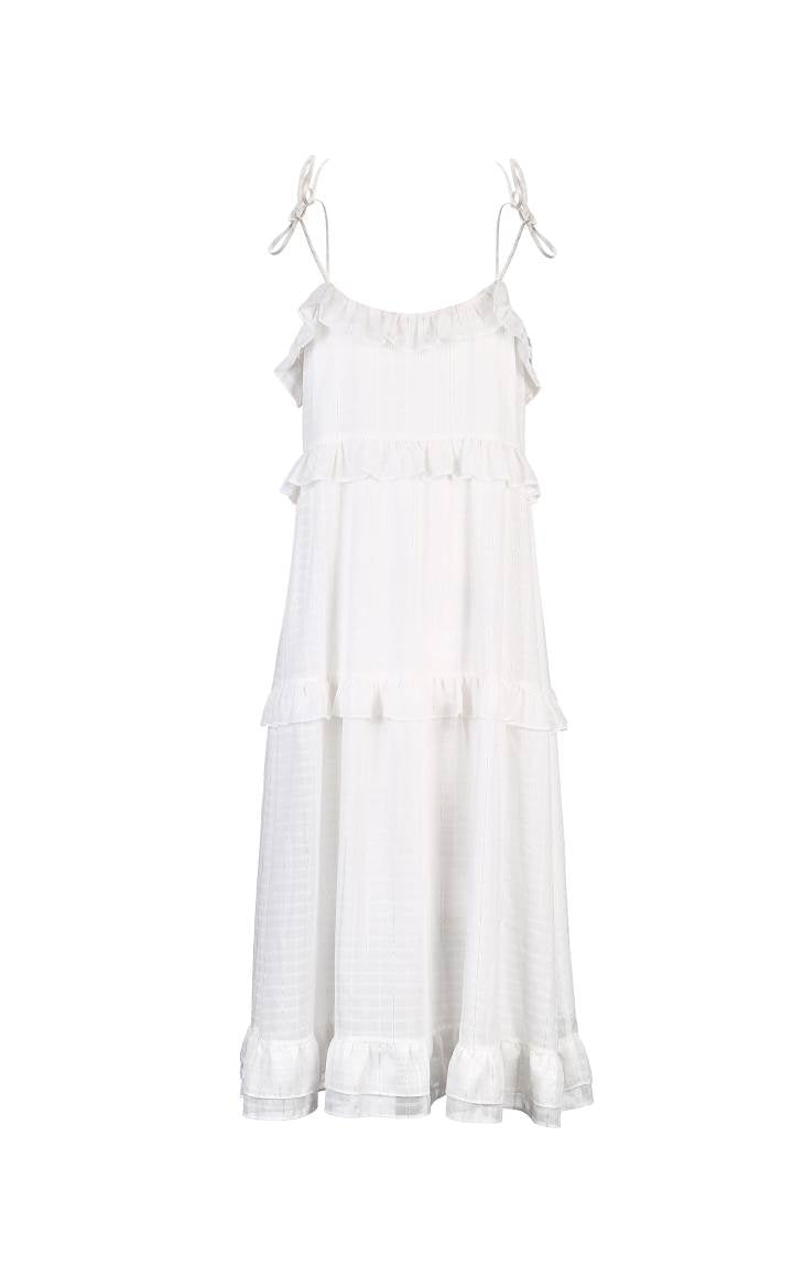 Ruffled Slip Strap Leisure Dress
