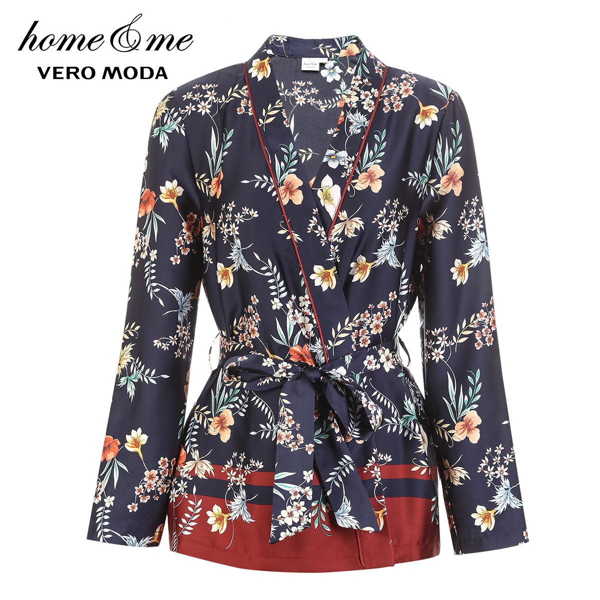 Drapery Botanic Print Lace-up Homewear Sleepwear