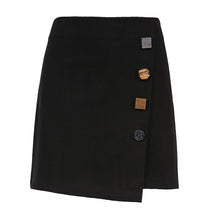 Load image into Gallery viewer, Irregular Decorative Buttons A-line Skirt
