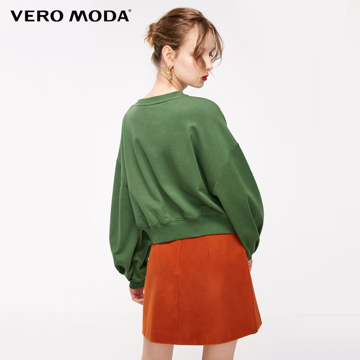 Round Neckline Decorative Ribbon Sweatshirt Hoodies