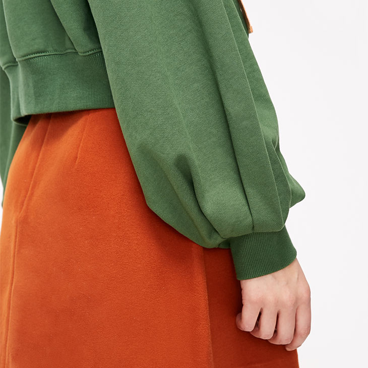 Round Neckline Decorative Ribbon Sweatshirt Hoodies