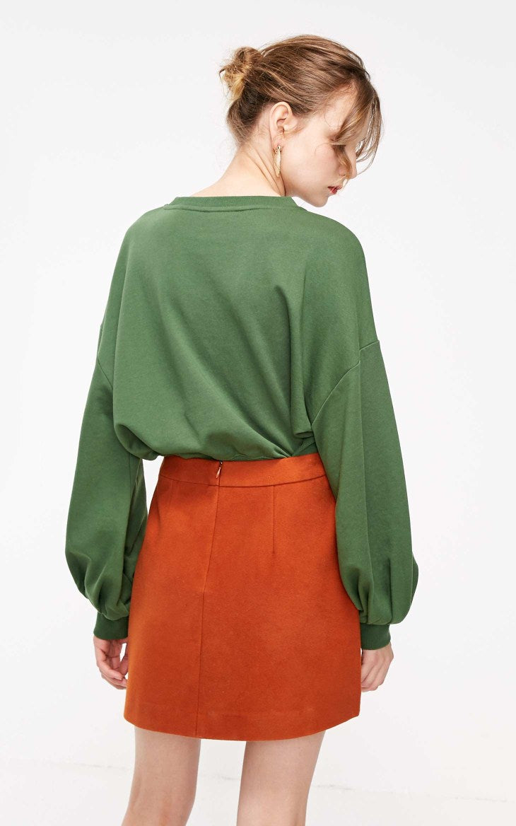 Round Neckline Decorative Ribbon Sweatshirt Hoodies