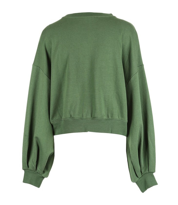 Round Neckline Decorative Ribbon Sweatshirt Hoodies