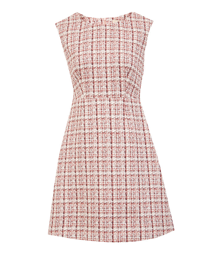 Tweed Sleeveless A-line Dress