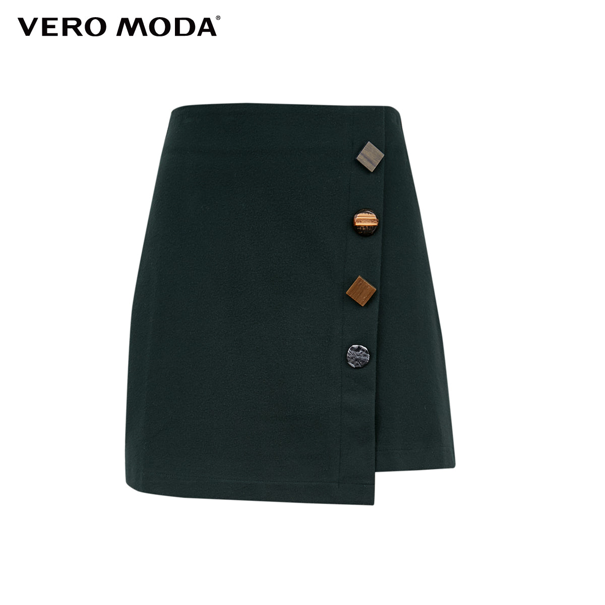 Irregular Decorative Buttons A-line Skirt