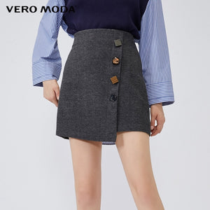 Irregular Decorative Buttons A-line Skirt