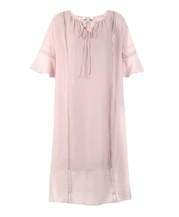 Embroidery Flared Sleeves Homewear Dress