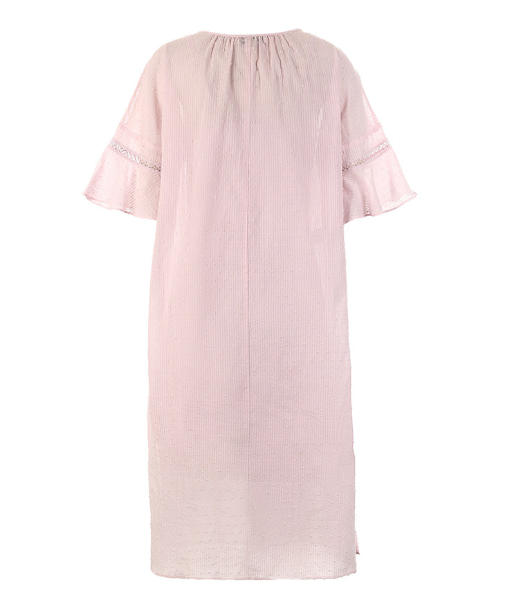 Embroidery Flared Sleeves Homewear Dress