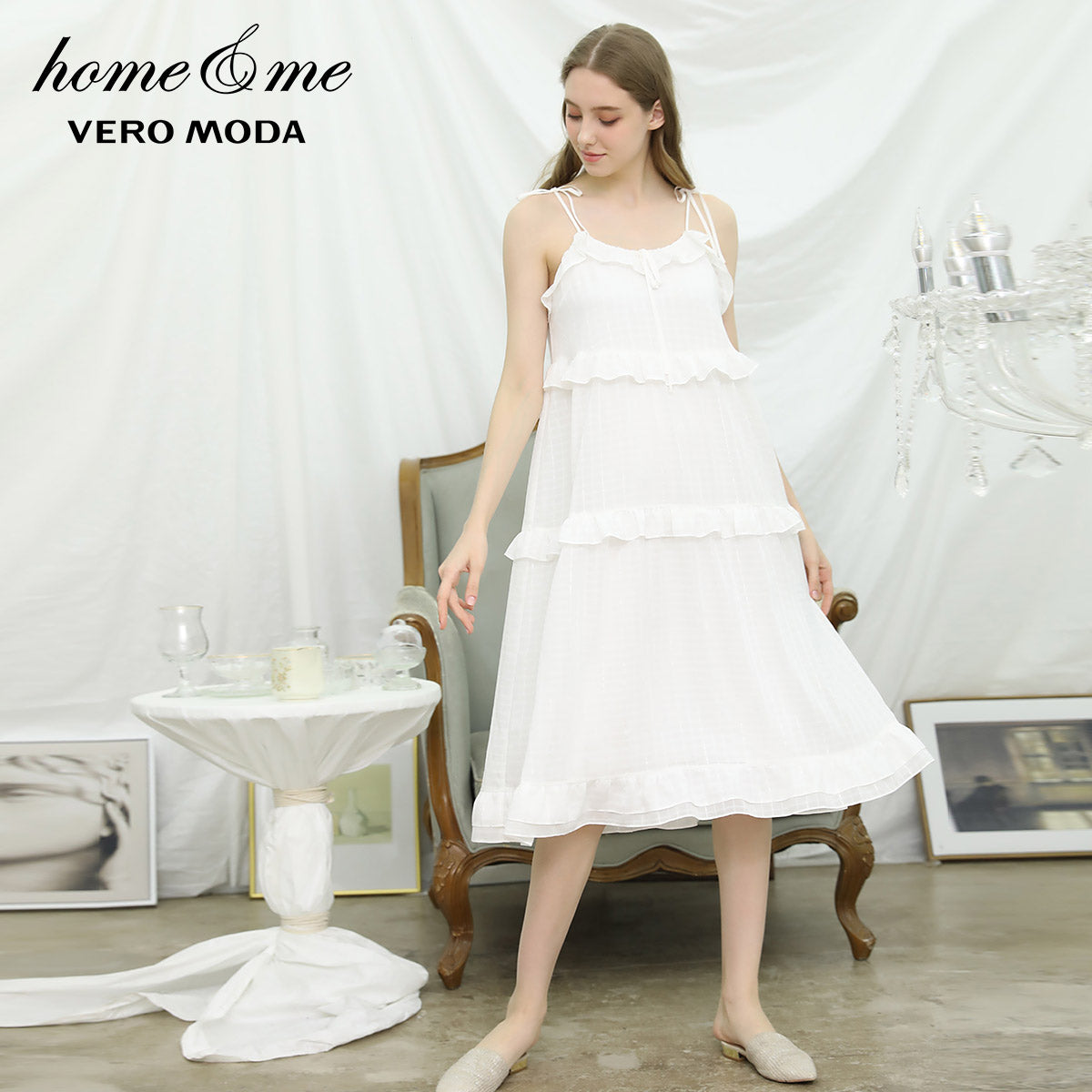 Ruffled Slip Strap Leisure Dress