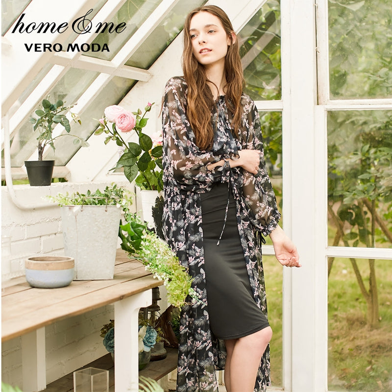 See-through Chiffon Floral Night Dress