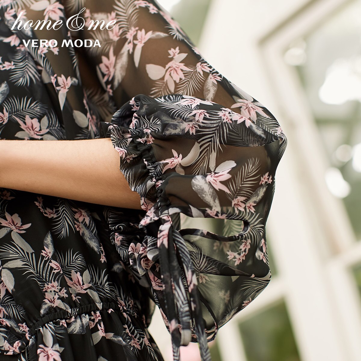 See-through Chiffon Floral Night Dress