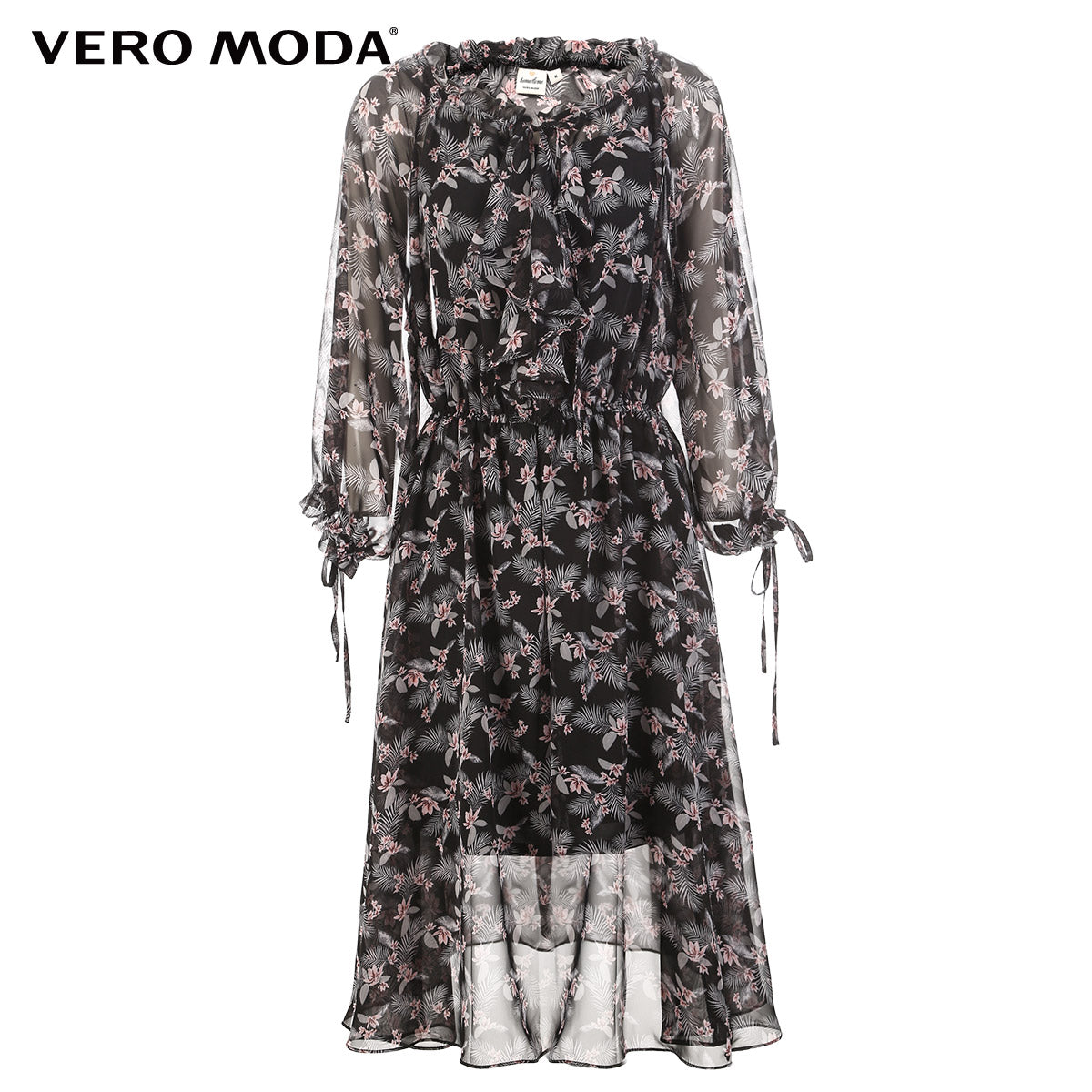 See-through Chiffon Floral Night Dress