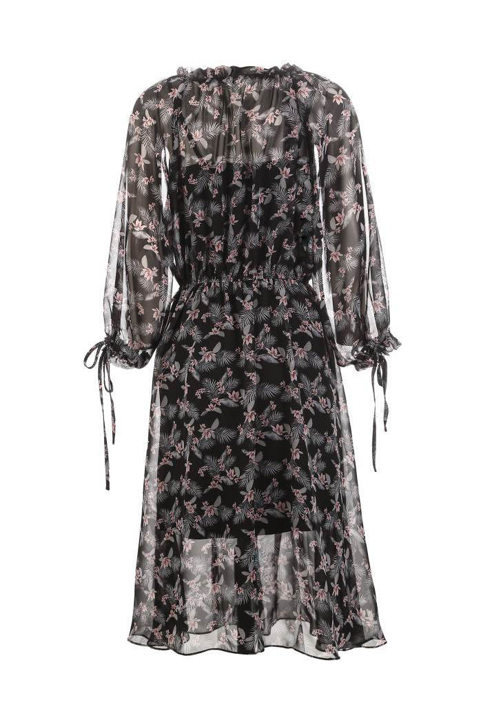 See-through Chiffon Floral Night Dress