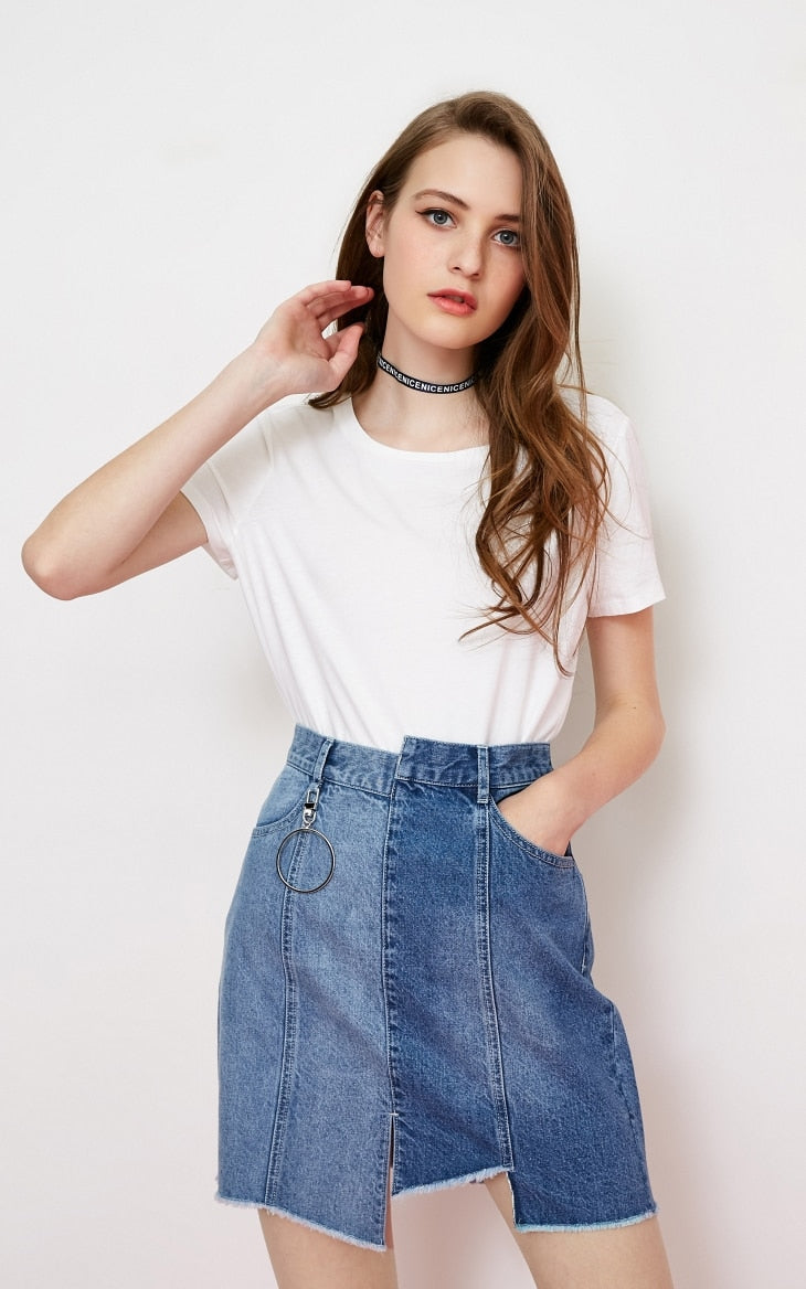 Crew Neck Multicolor Basic style Minimalist T-Shirt Top