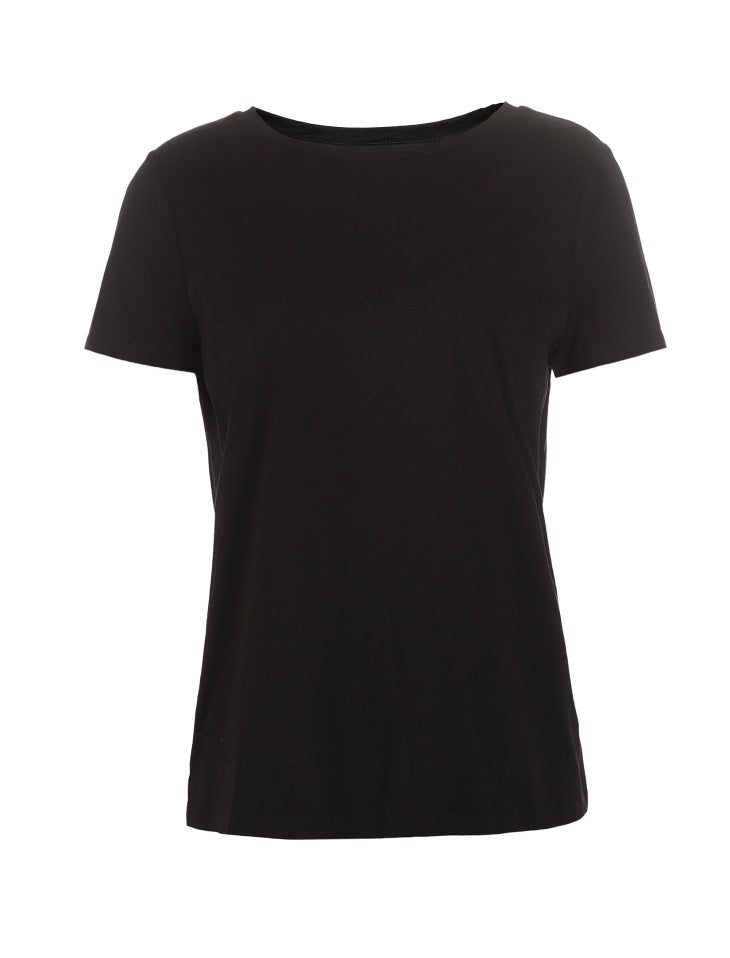 Crew Neck Multicolor Basic style Minimalist T-Shirt Top