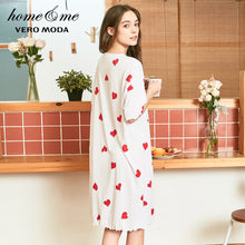 Load image into Gallery viewer, Heart-shaped Print Hair Band Loose fit T-shirt Homewear Dress
