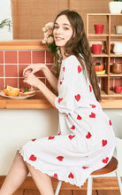 Load image into Gallery viewer, Heart-shaped Print Hair Band Loose fit T-shirt Homewear Dress
