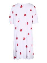 Load image into Gallery viewer, Heart-shaped Print Hair Band Loose fit T-shirt Homewear Dress
