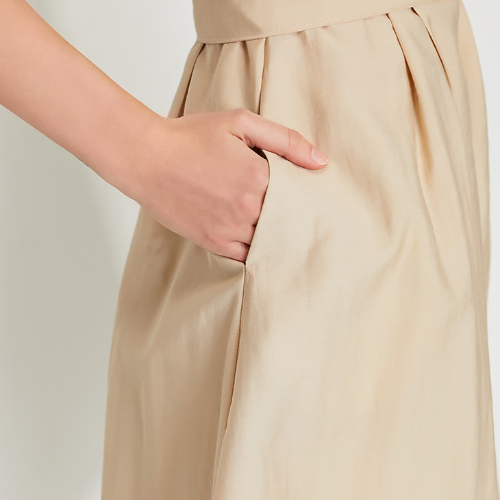 OL Style Turn-down Collar Wrap Sleeveless Dress