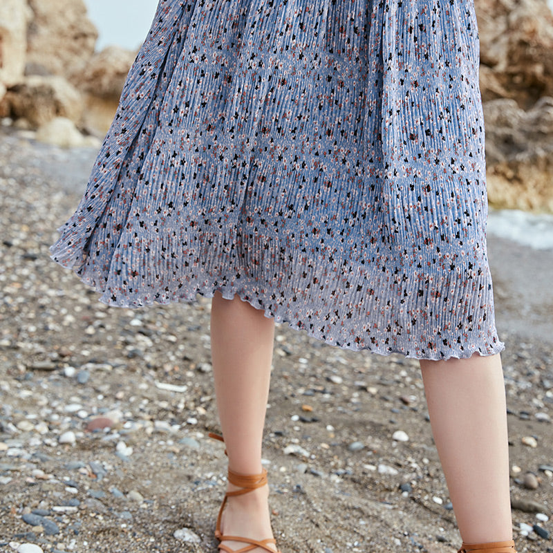 Floral Elasticized Waist Summer Dress