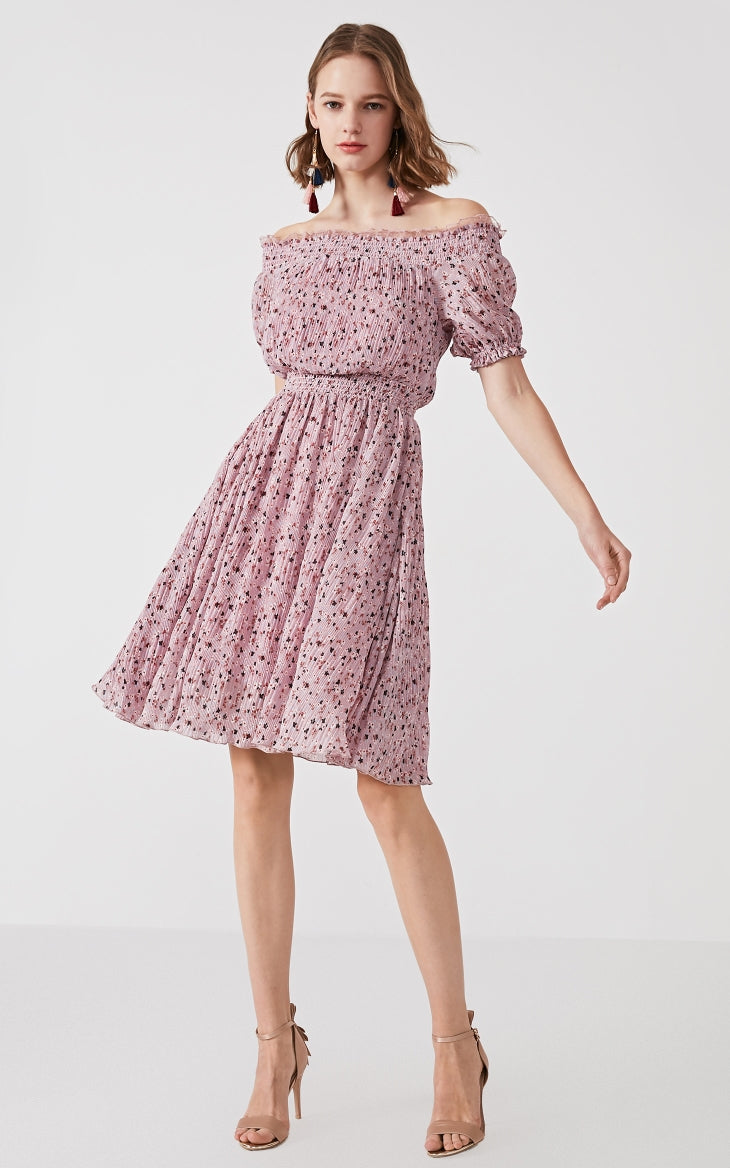 Floral Elasticized Waist Summer Dress