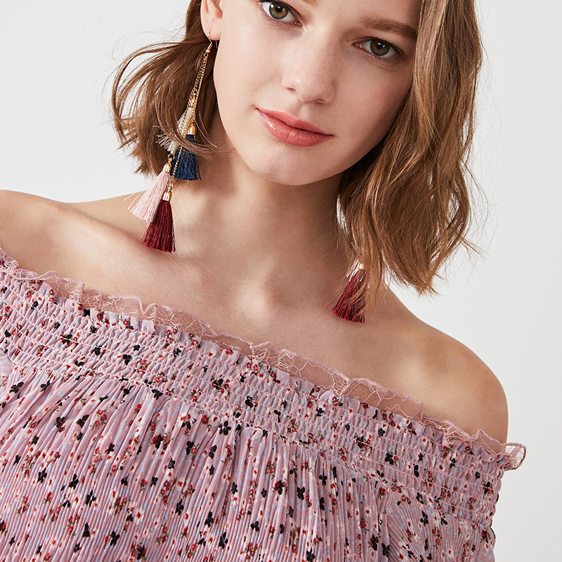 Floral Elasticized Waist Summer Dress