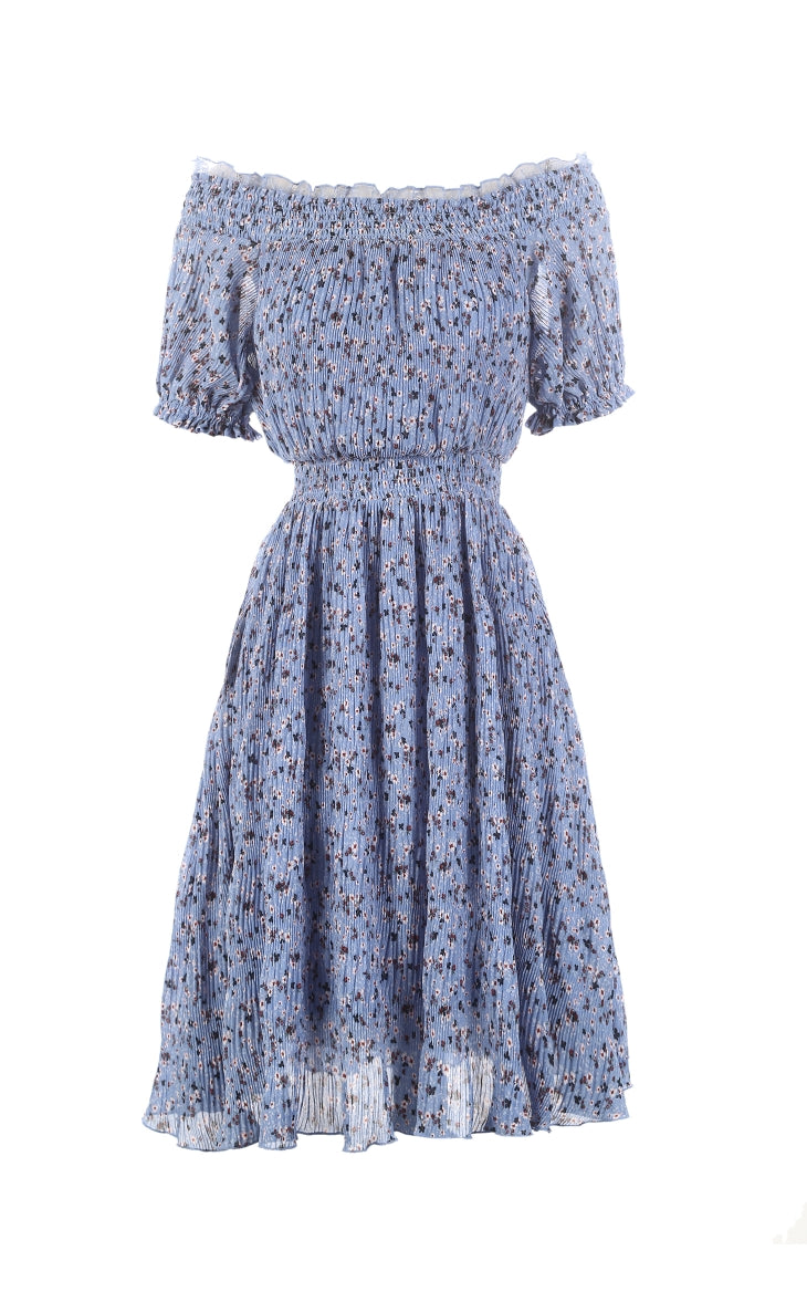 Floral Elasticized Waist Summer Dress