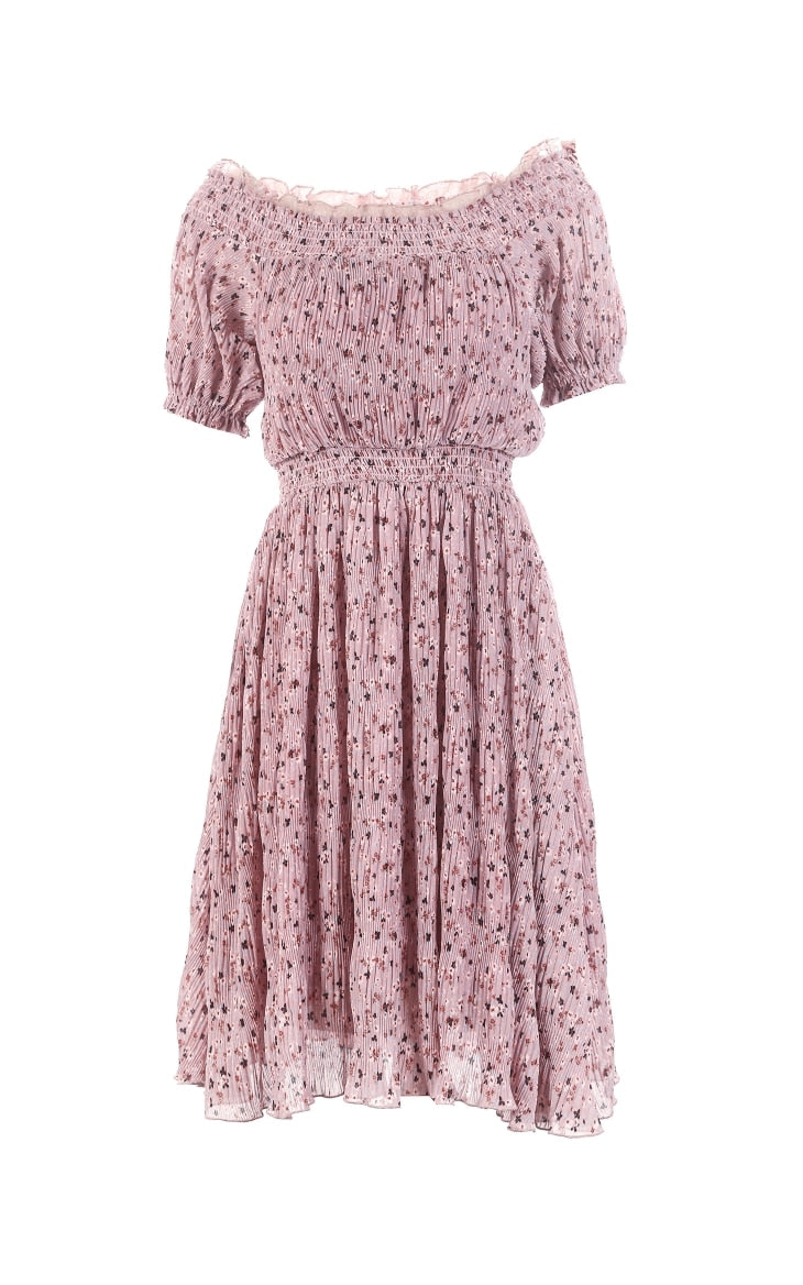 Floral Elasticized Waist Summer Dress