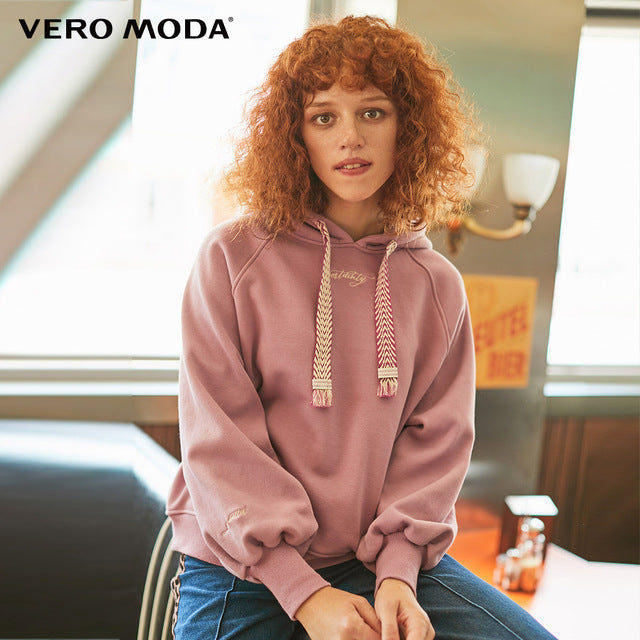 Embroidered Letter Print Brushed Hoodie