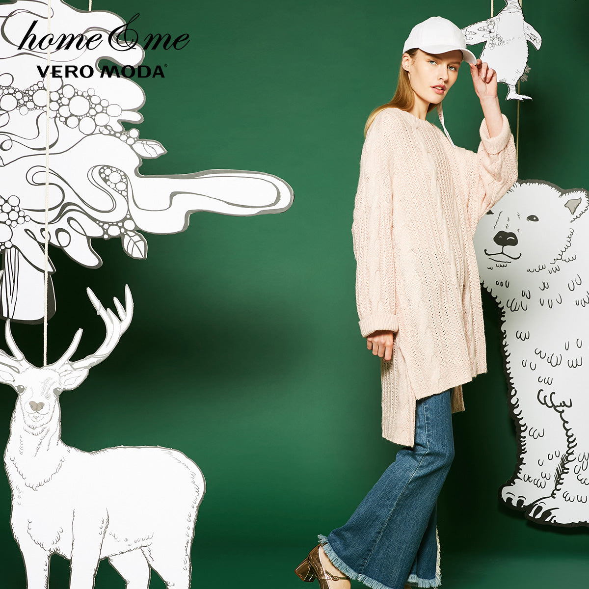 Drop-shoulder Sleeves Knitted Dress