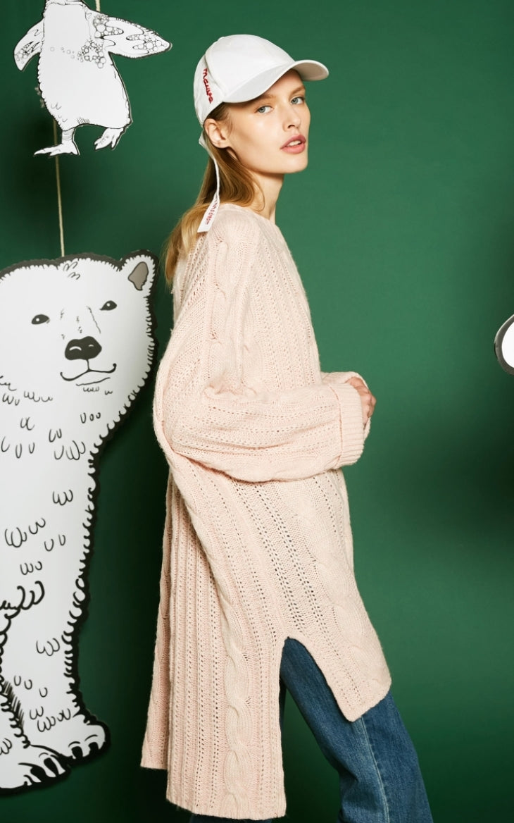 Drop-shoulder Sleeves Knitted Dress