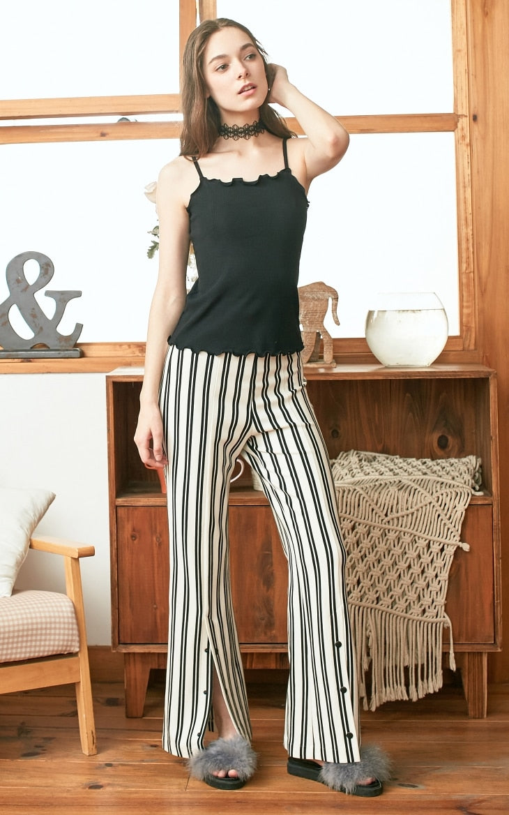 Pure Color Shoulder Straps Camis Homewear Top