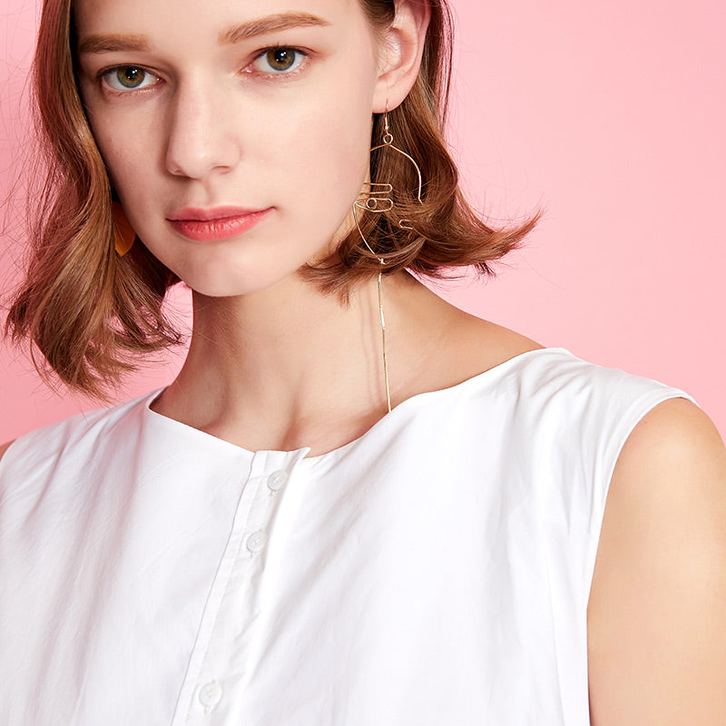 Cotton Pure Color Sleeveless Summer Dress